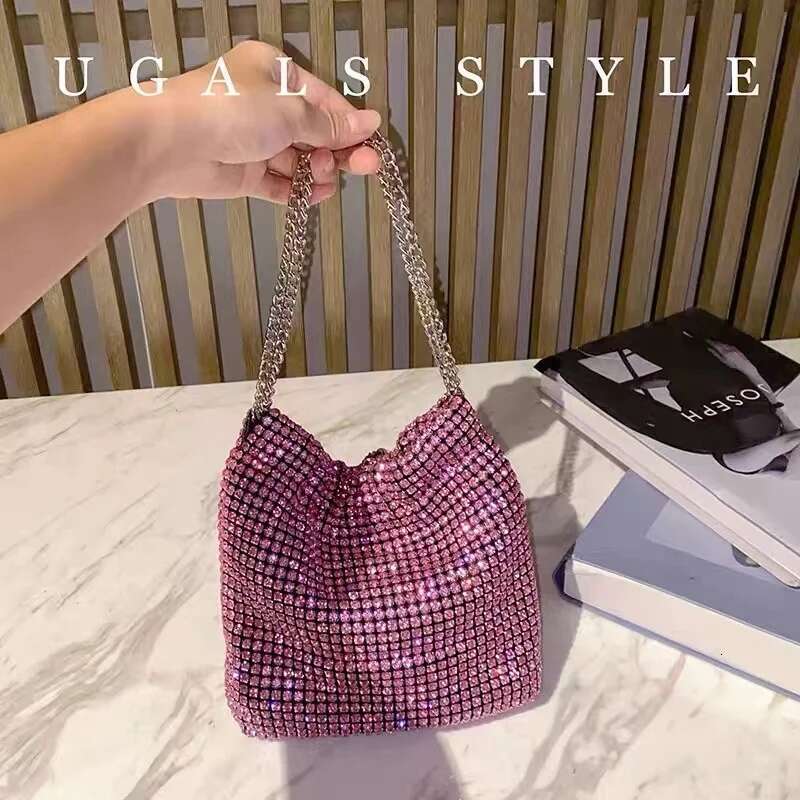 Glitter Women's Handbag Crystal Shiny Rhinestones Dia Evening Wedding Party Clutch Purse Shoulder Messenger Bag