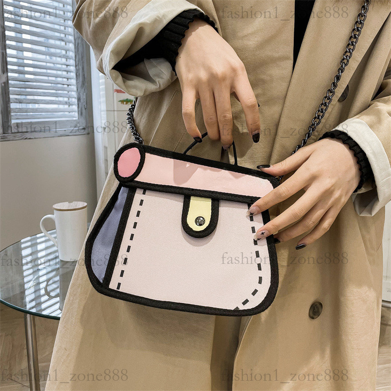 Super Cute Designer Bag Fashion 2D Cartoon Tote Bag High Quality Canvas Handbag Luxury Mini Shoulder Bags Outdoor Beach Party Holiday Gift Summer Godd