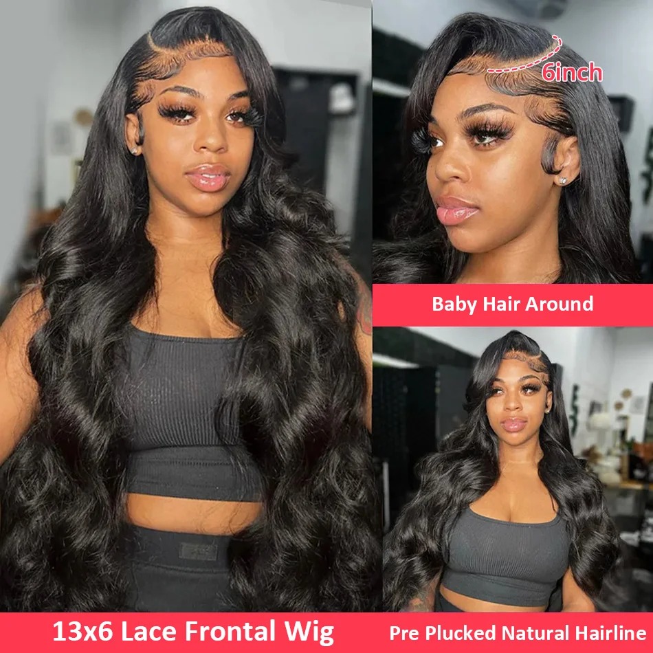 30 40 Inch 200 250 Density 13x6 HD Transparent Lace Frontal Wig Brazilian Human Hair 13x4 Body Wave Lace Front Wigs For Women synthetic lace front wig