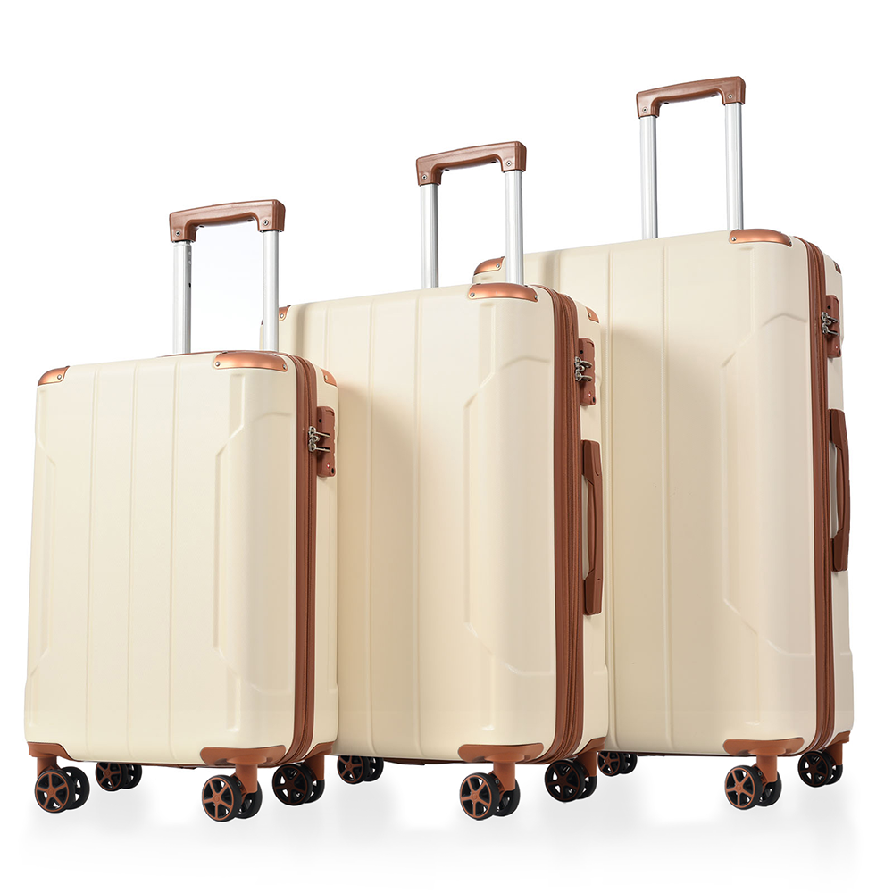 Luggage Sets 3 Piece, Expandable Hard shell ABS Suitcases with Double Spinner, Travel luggage Set with TSA Lock allows for wide luggage travel (20/24/