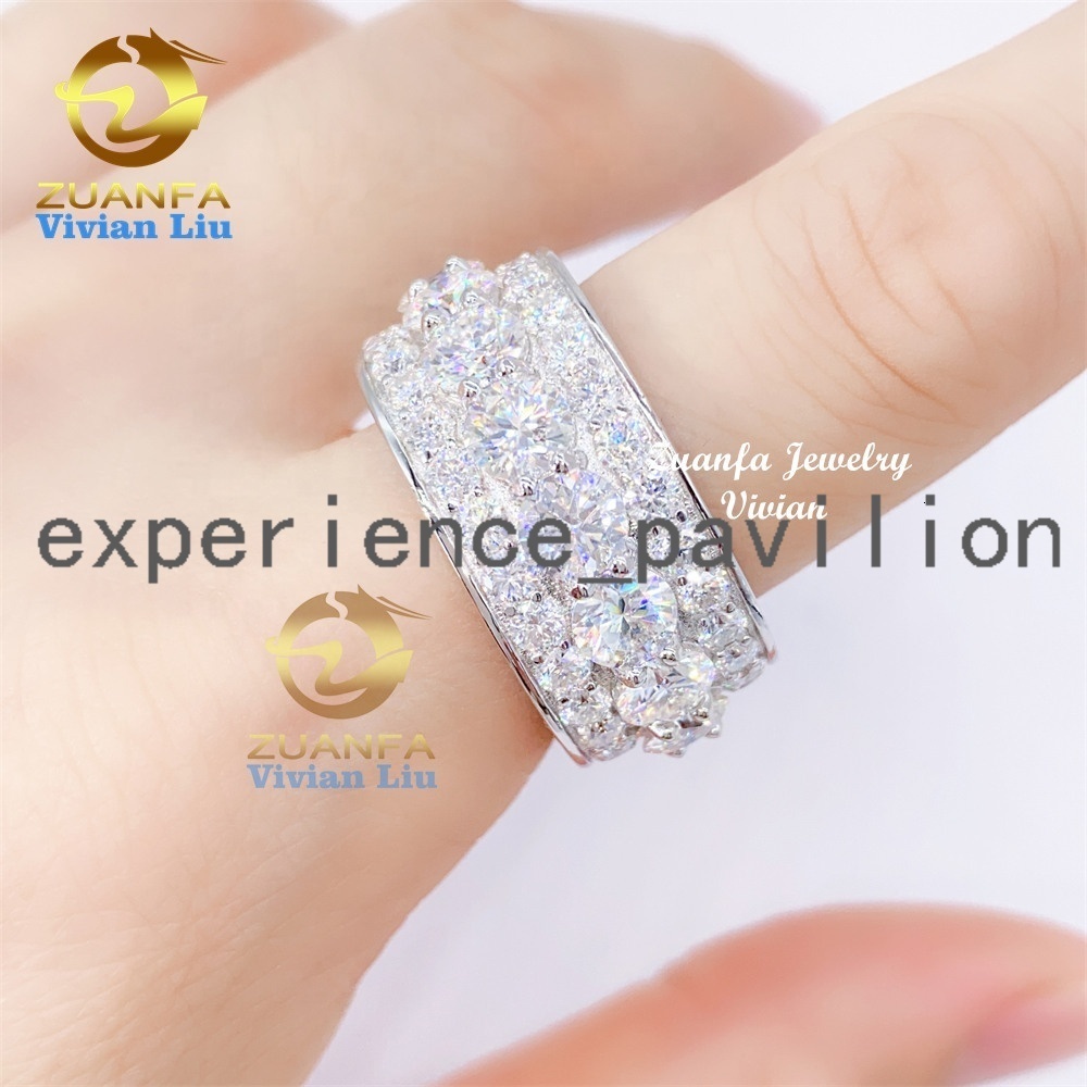 Fashion Jewelry 925 Sterling Silver Iced Out Hip Hop moissanite moissanite or Vvs Moissanite Ring