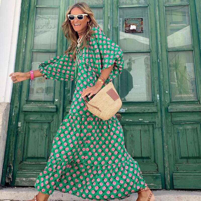 Plus Size Designer Dresses for Women Dress Designer Robe De Designer Autumn New Hot Selling Geometric Collage Bubble Sleeve Dress Street Bomber Large 