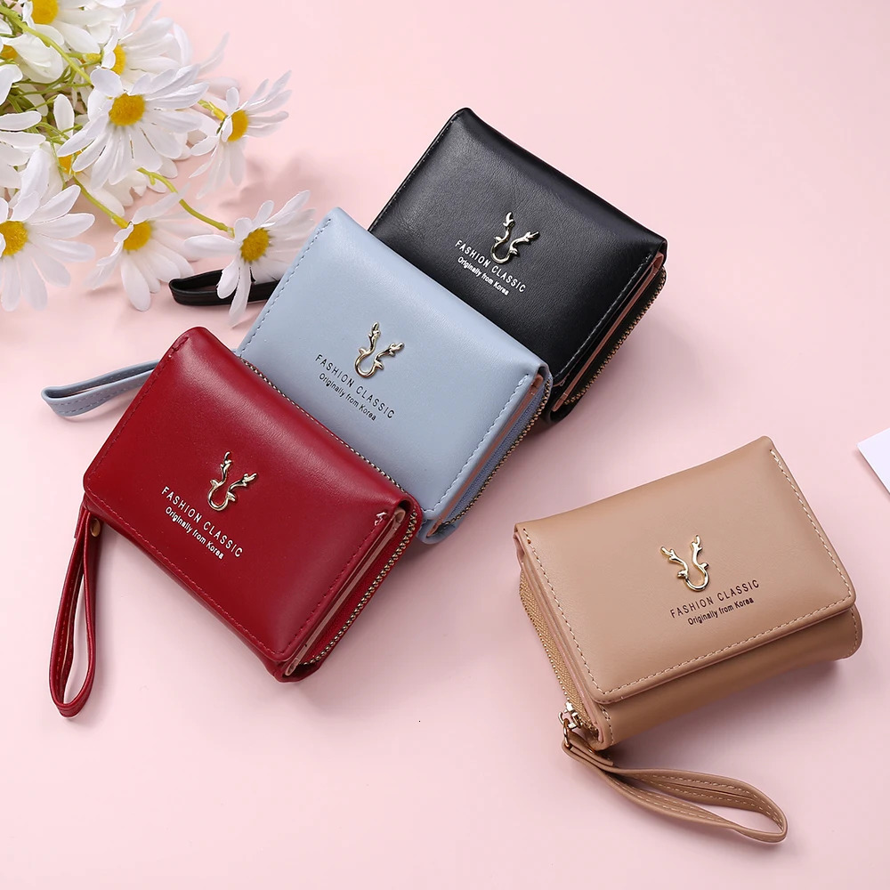 Womens Small Wallet Female Card Holder Short Wallets with Coin Purse for Woman Ladies PU Leather Hasp Mini Clutch 250514 Y260206