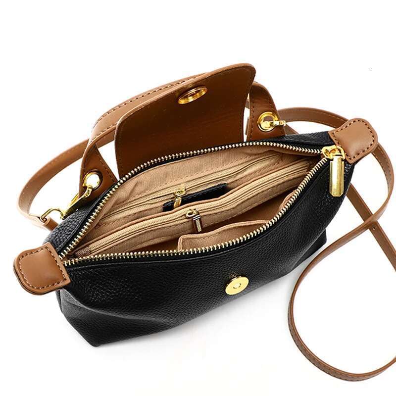 100% cowhide Crossbody Cowhide Cell Phone Shoulder Genuine Leather Messenger Bag Fashion Daily Use For Women Wallet HandBag