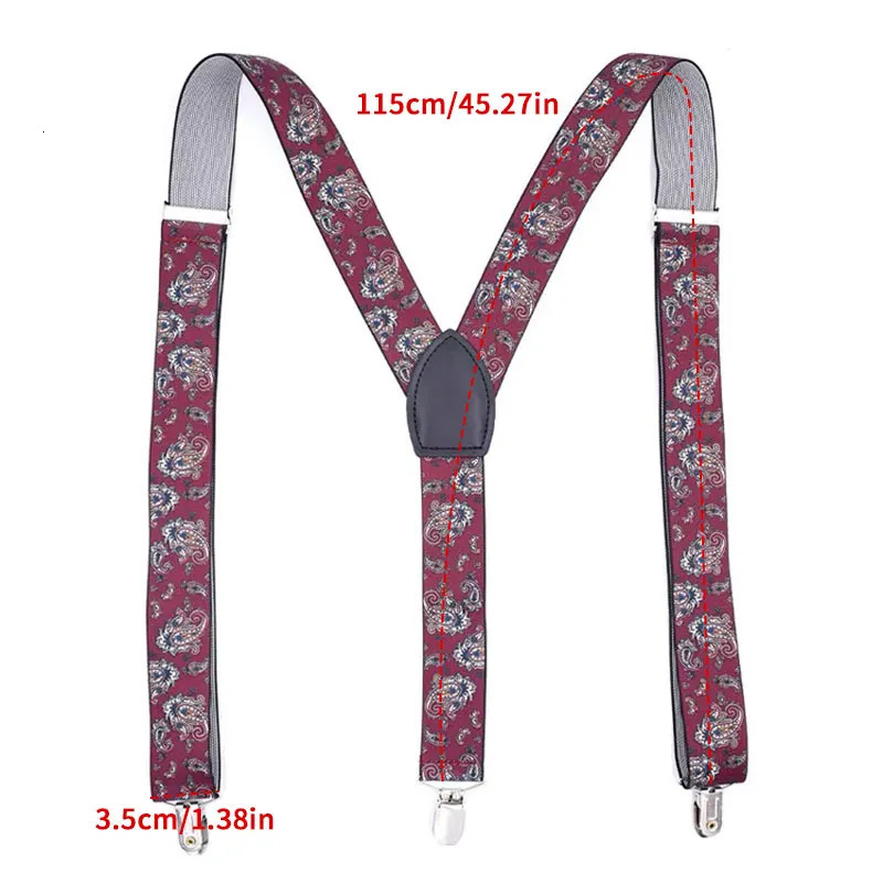 Fashion Y-Back Suspenders Comfortably Adjustable Elastic Straps and Metal Clips Suspenders for Men Women 250515