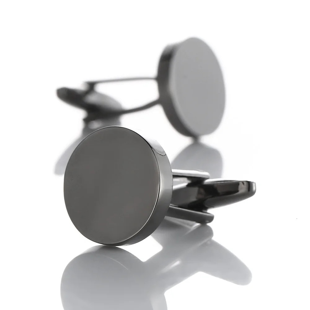 High Quality Blank Mens Cufflinks French Style Shirt Gold Plated Simple Cuffs Buttons Copper Metal Gemelos Male Jewelry Accessor 250515