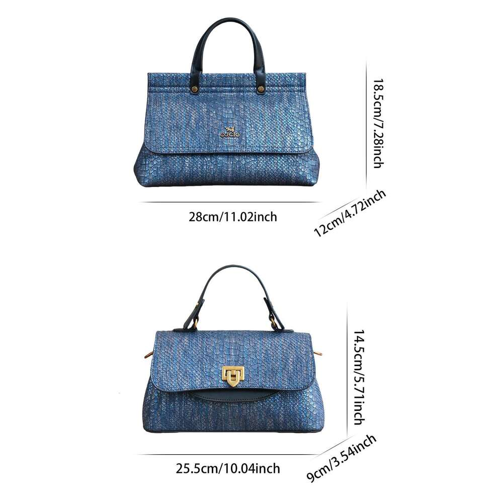 2025 New Retro Commuter Snake-Shaped Handbag Advanced Texture Temperament Fashion Shoulder Slung Small Square Bag Simple