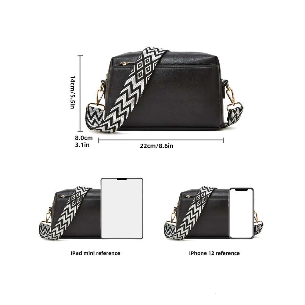 Single Shoulder Crossbody New Multi Zipper Anti Splashing PU Women's Small Square Bag