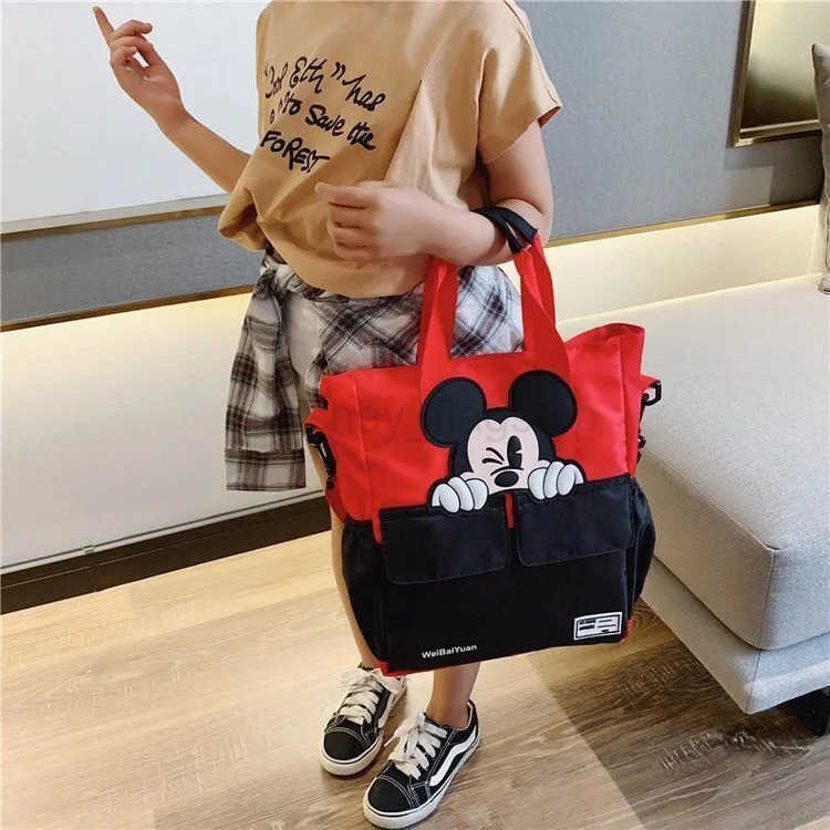 Disney Cartoon Cute Mickey Mouse Tutoring Bag Elementary School Student Portable Angled Large Capacity BackpackXJ250515