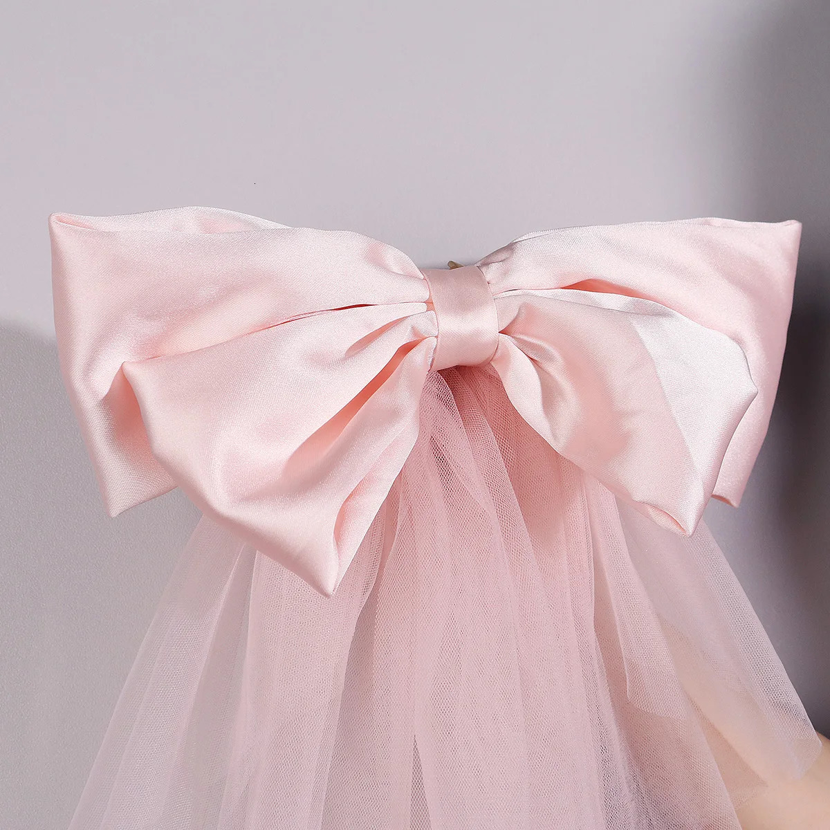 Pink Bow Princess Veil Fashion Mori Headdress Bridal Wedding Veil Elegant Hair Jewelry For Women Bridesmaids Headwear 250509