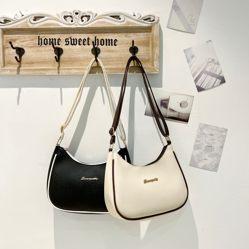 Contrast underarm bag 2025 Ladies Handbag High end Crossbody Women's Korean version Shoulder Bag