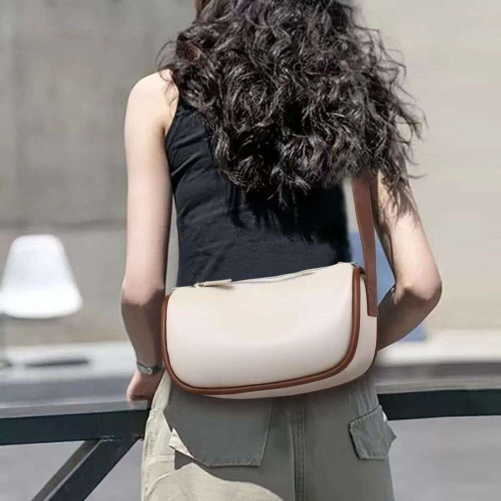Genuine leather cowhide high-end handbag 2025 new summer casual crossbody versatile shoulder dumpling bag for women