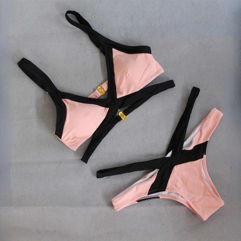 4 colors bikini set 2 piece Girl swimsuit women swimwear plus size women bandage Lady bikinis sexy Femle Bra panty set 250515