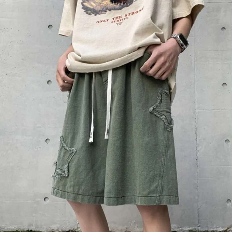 Summer Shorts Men Loose spodenki meskie Vintage Denim Basic SimpleHot Sale High Waist Leisure Ulzzang Streetwear Short