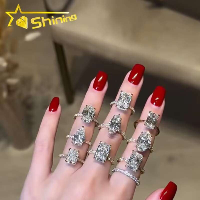 Hot Sale IGI CVD/HPHT Lab Diamonds Rings Custom Luxury 10K Real Gold Moissanite Diamonds Wedding/Engagement Rings