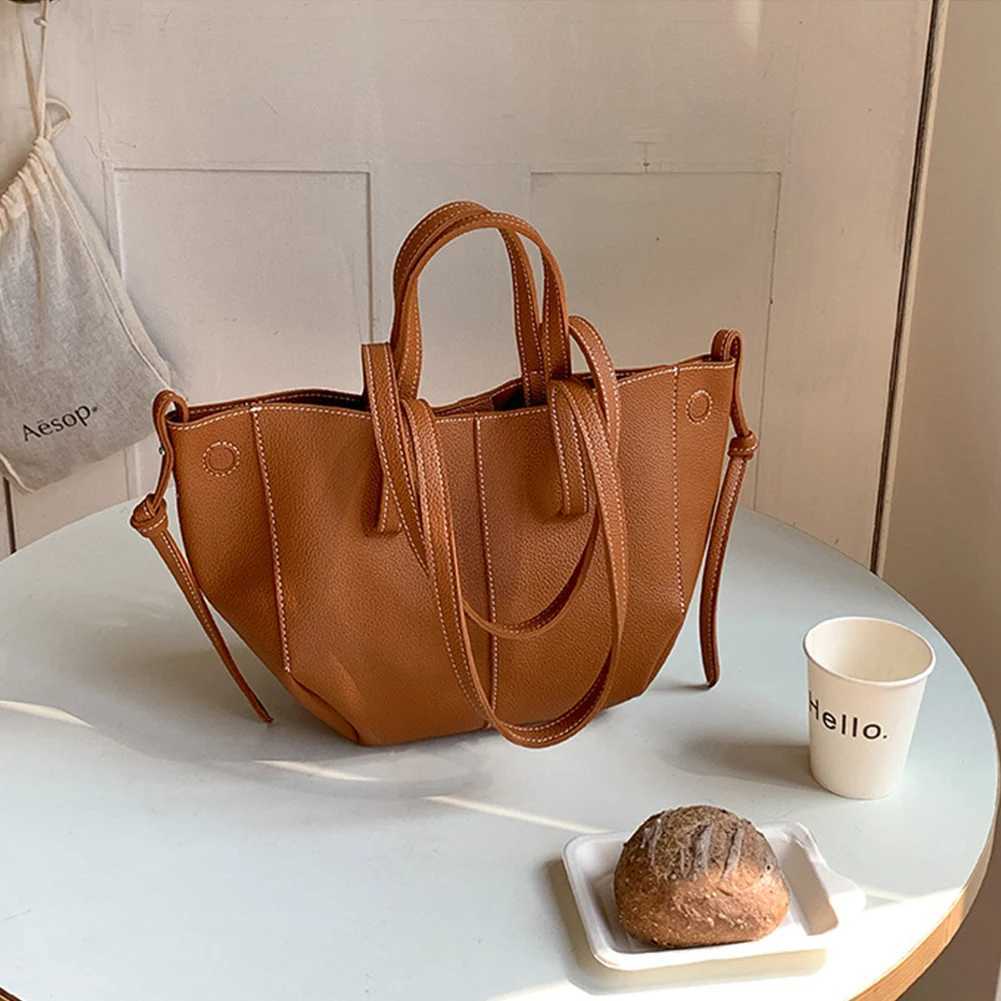 Wen Soft Underarm Bag Large Capacity Fi Tote Bag Stylish Shoulder Bag Simple Shopping Bag Trendy Commuting Bag B250618