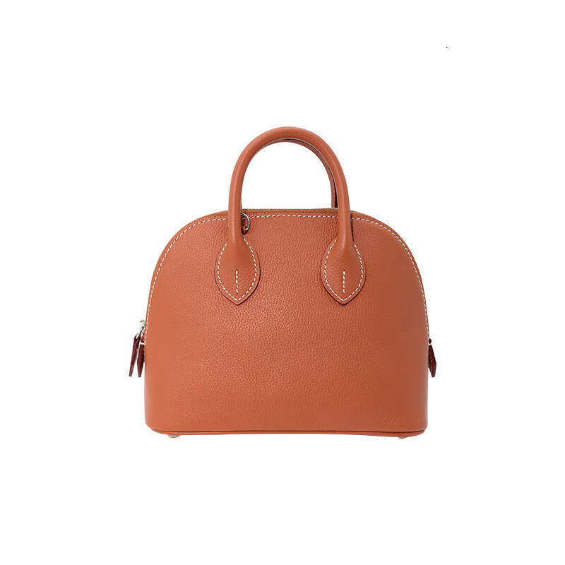 Tote Bag Bowling Shell Bag Minibolide Top Layer Cowhide Leather Leather Crossbody Handbag Women S Handbag KQ