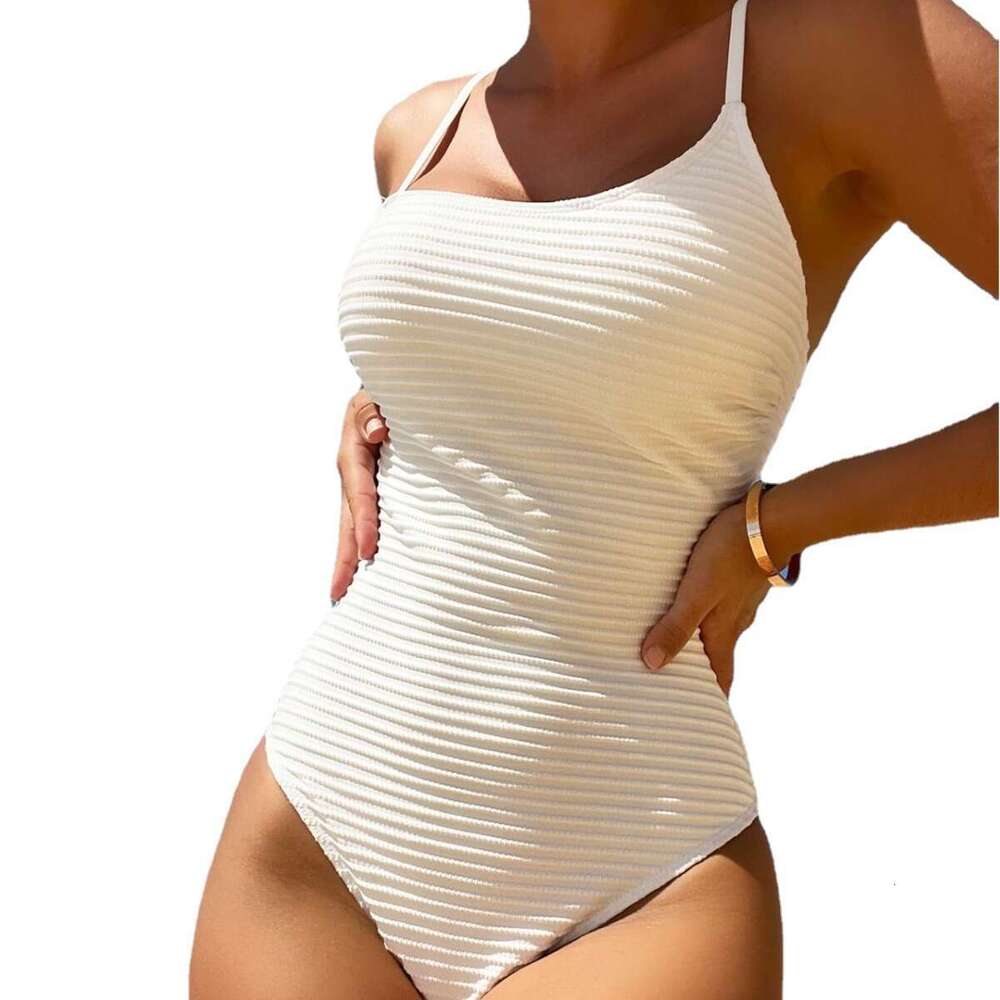 New European and American with chest cushion, sexy one-piece swimsuit, fashionable women's swimsuit wholesale factory, 2025 new casual versatile 