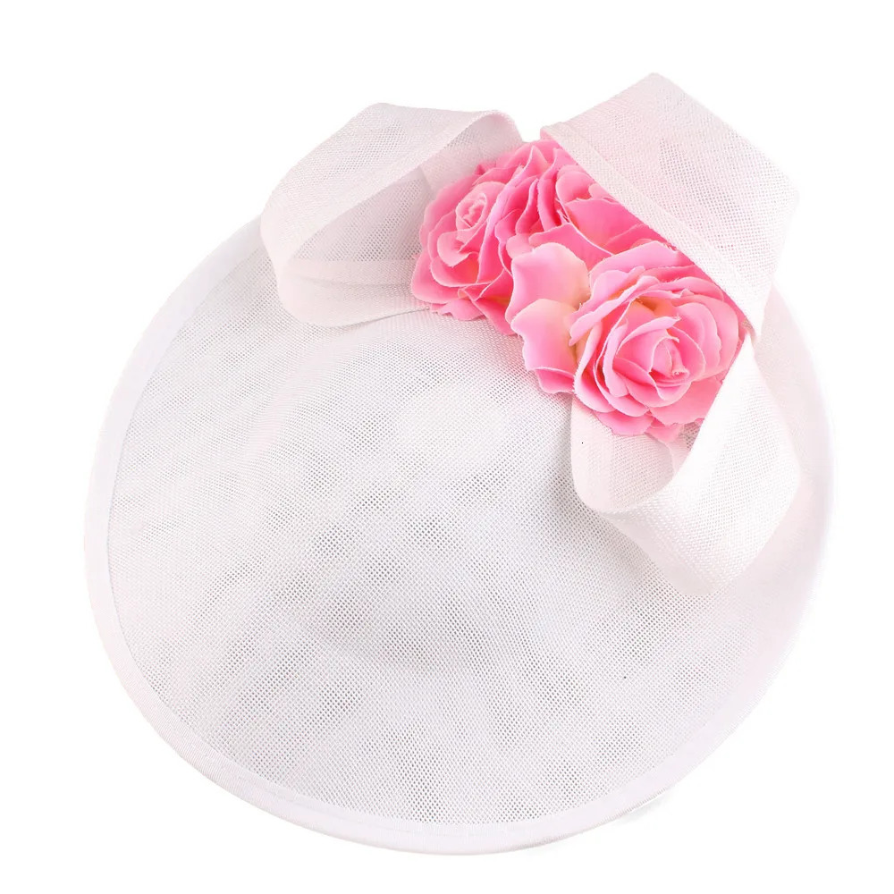 Pink Millinery Hats Bride Wedding Mesh Fascinator Hats Chic Hair Clip Ladies Formal Derby Headpiece Women Cocktail Headwear 250514