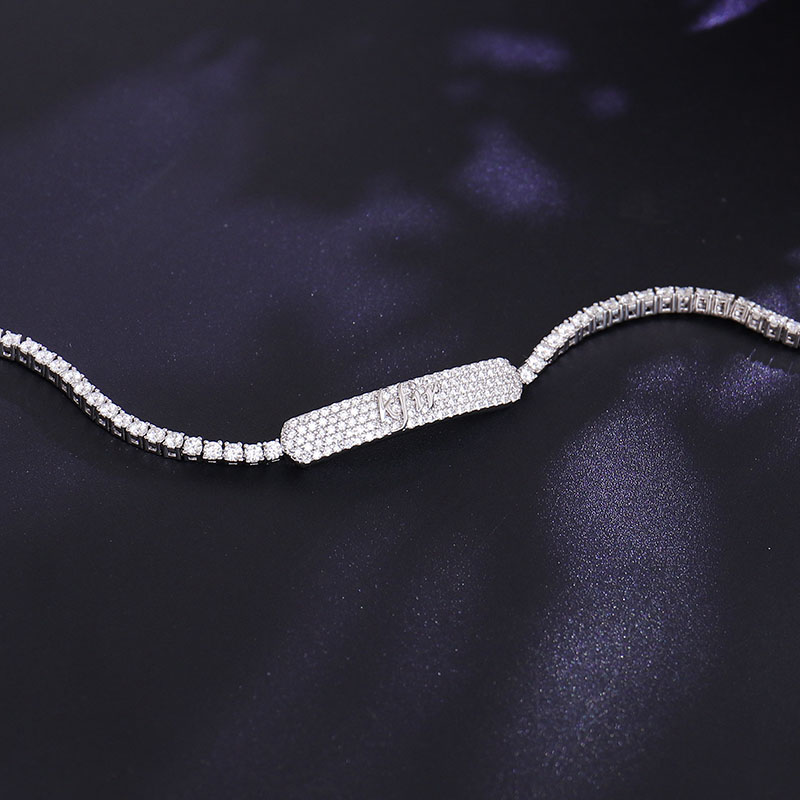 New Iced Out Bling 2mm Tennis Chain Bracelets Women Hip Hop Fashion Jewelry Gold Silver Color Moissanite Tennis Bracelet
