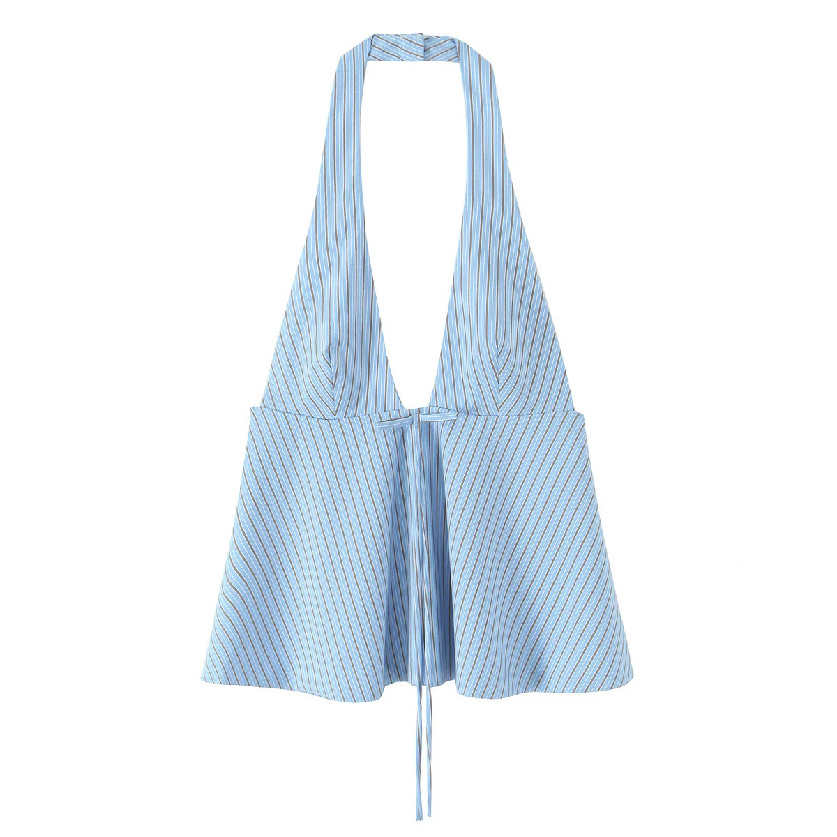 Zevity Women Chic Deep V Neck Bow n Sleeveless Halter Camis Tank Lady Summer Backless Slim Zipper Shirt Blouse Tops LS9165 250515