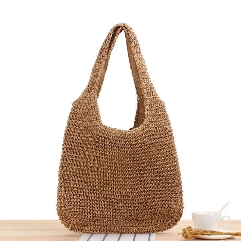 Fashion Women Shoulder Paper Woven Female Handbags Large Capacity Summer Beach Straw Bags Casual Tote Purses