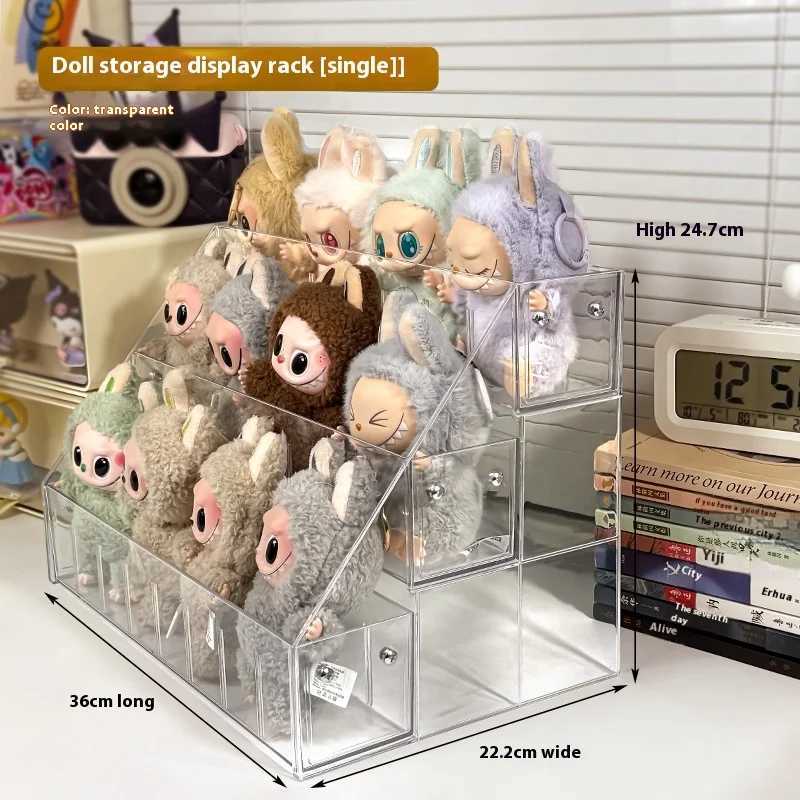 Labubu Transparent Display Box Desktop Showcase Canvas Storage Solution for Toy And Hobby Enthusiasts Anti-Dust Doll Holder Z250515 Free shipping