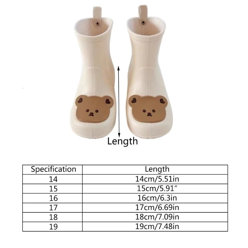 1 Pair Childrens Rain Shoes Lovely Little Bear/Rabbit Baby Anti slip Rainshoes 250515