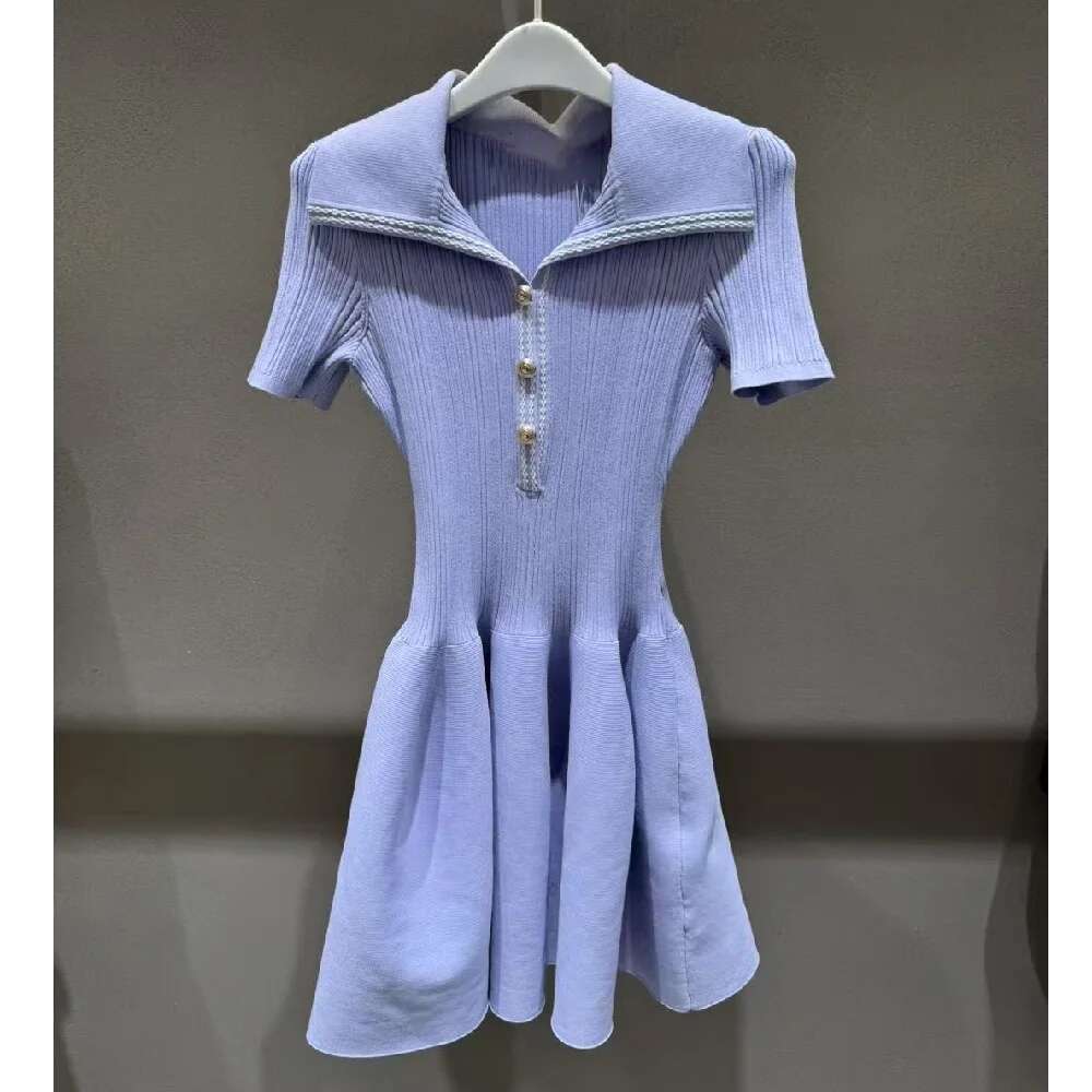 2025 Summer Women's Tight Dresses Knit Stretch Single-Breasted Corset Elegant Traf Woman Dress Y2k Clothes New Fashion Skirts