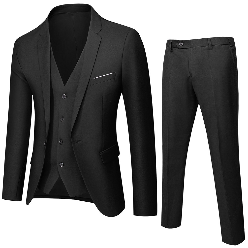 Men's two-piece suit set - Korean version slim-fit business formal suit for men - best man and groom's wedding attire