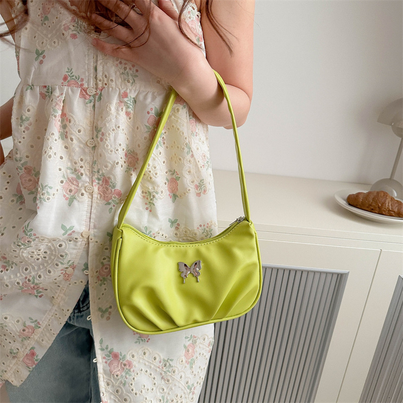 Free shipping on 2025 new designer bags Fashion bow niche underarm bag women's pleated handbag popular versatile and stylish shoulder bag
