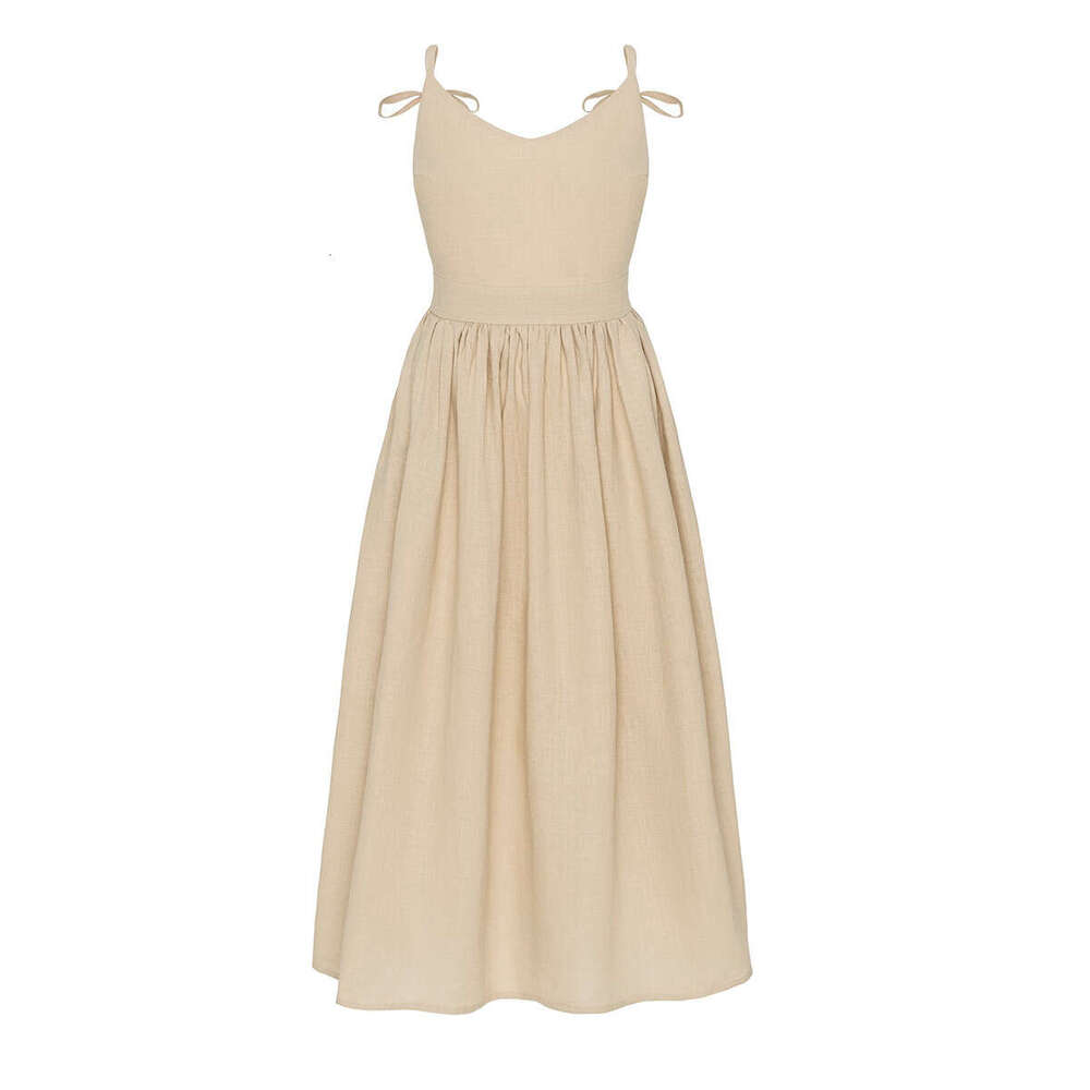 White Dress Maxi Dress Pure Cotton V-Neck Camisole For Women In The Spring Of 2025, Elegant And Sexy Style, Strapless Backless Dress KQ