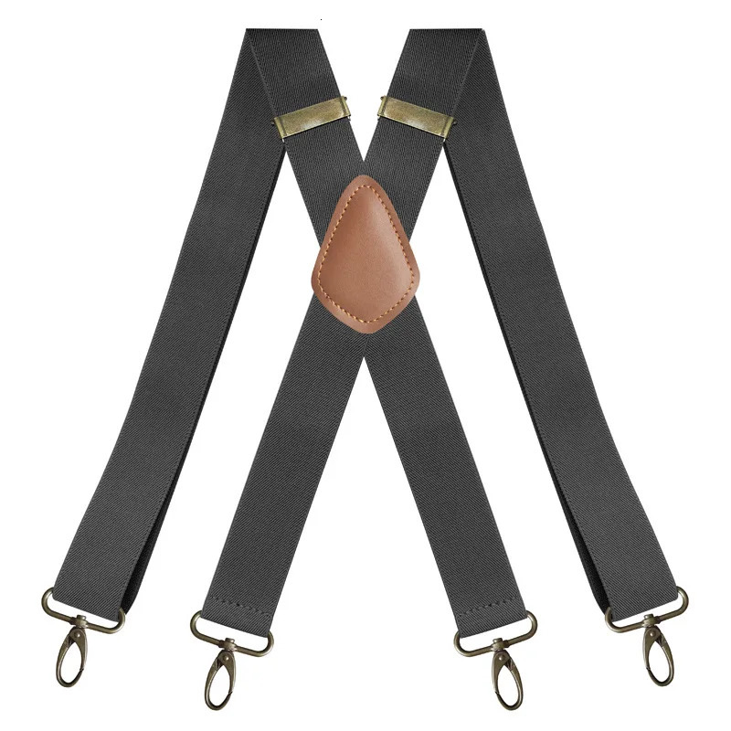 Vintage Suspenders for Men Heavy Duty Big Tall 3.5cm X-Shape 4 Snap Hooks Adjustable Elastic Trouser Braces Wedding Party 250515