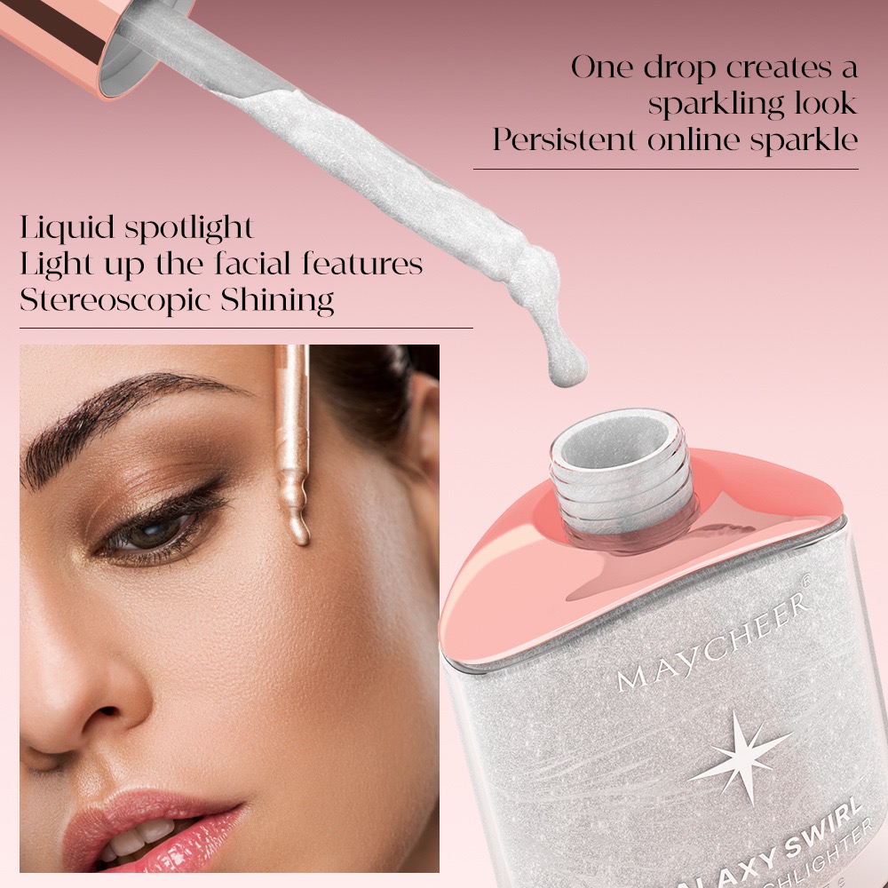MAYCHEEER 4 colors Liquid highlighter Body contouring flowing light shining high gloss liquid skin diamond shin soft and smooth texture All-day sparkl