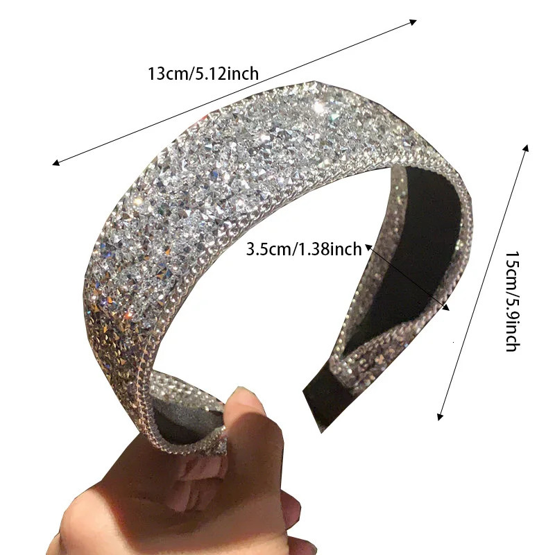 Wide-brimmed rhinestone headband fairy fashion hairband high-end womens hair accessories 250509