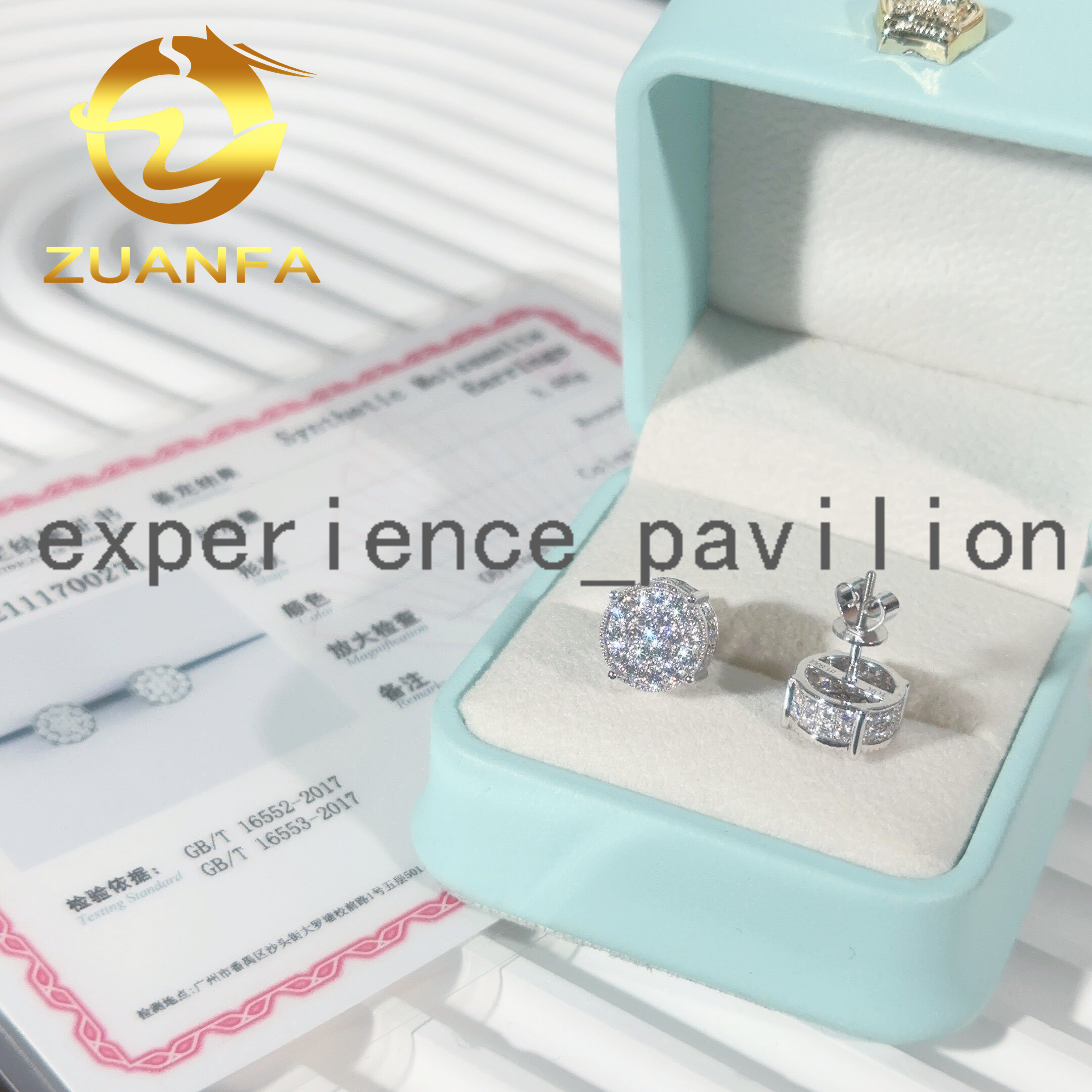 10k Real Gold Moissanite Diamond Hip Hop Earring Screw Back 4 Prong Stud Earrings Iced Out Rapper Men Earring