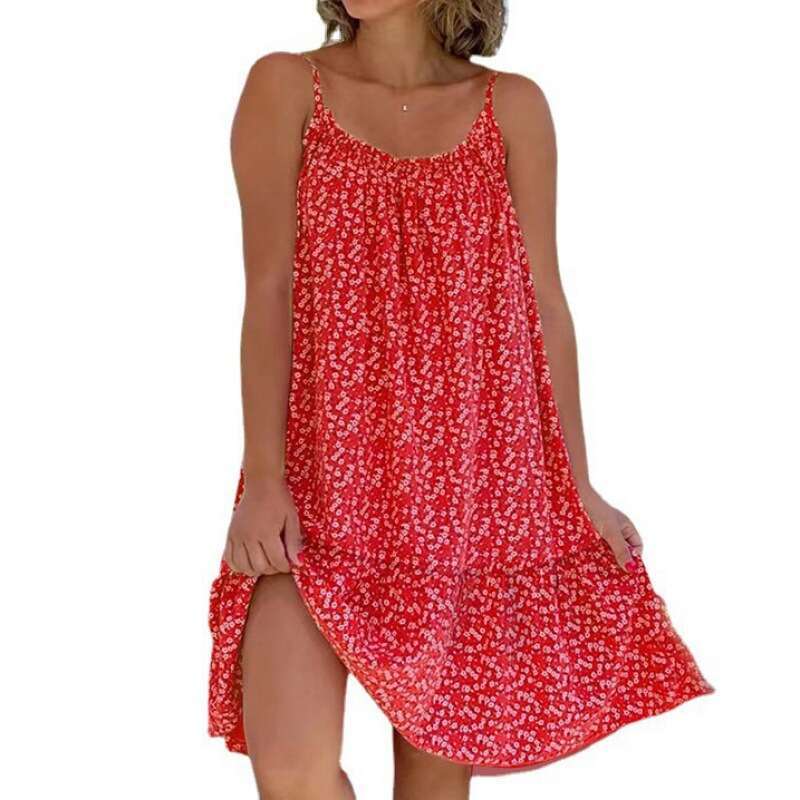 Summer Dress Bodysuit Vestidos Elegantes Floral Dress Maxi Dress for Women June S-5XL2025 New Large Hem Floral Camisole Oversized Dress