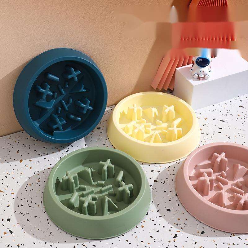 New choking slow food bowl anti tipping large, medium small cat and dog pet supplies