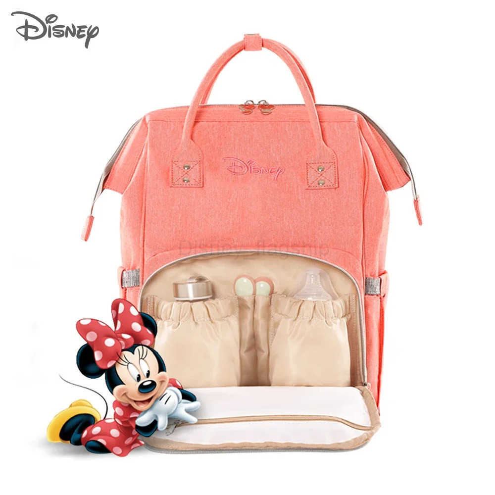 Disney Baby Diaper Backpack Moms Baby Nursing Bag Mother Maternity Nappy Changing Bag Travel Stroller USB Heating Mickey SeriesXJ250515