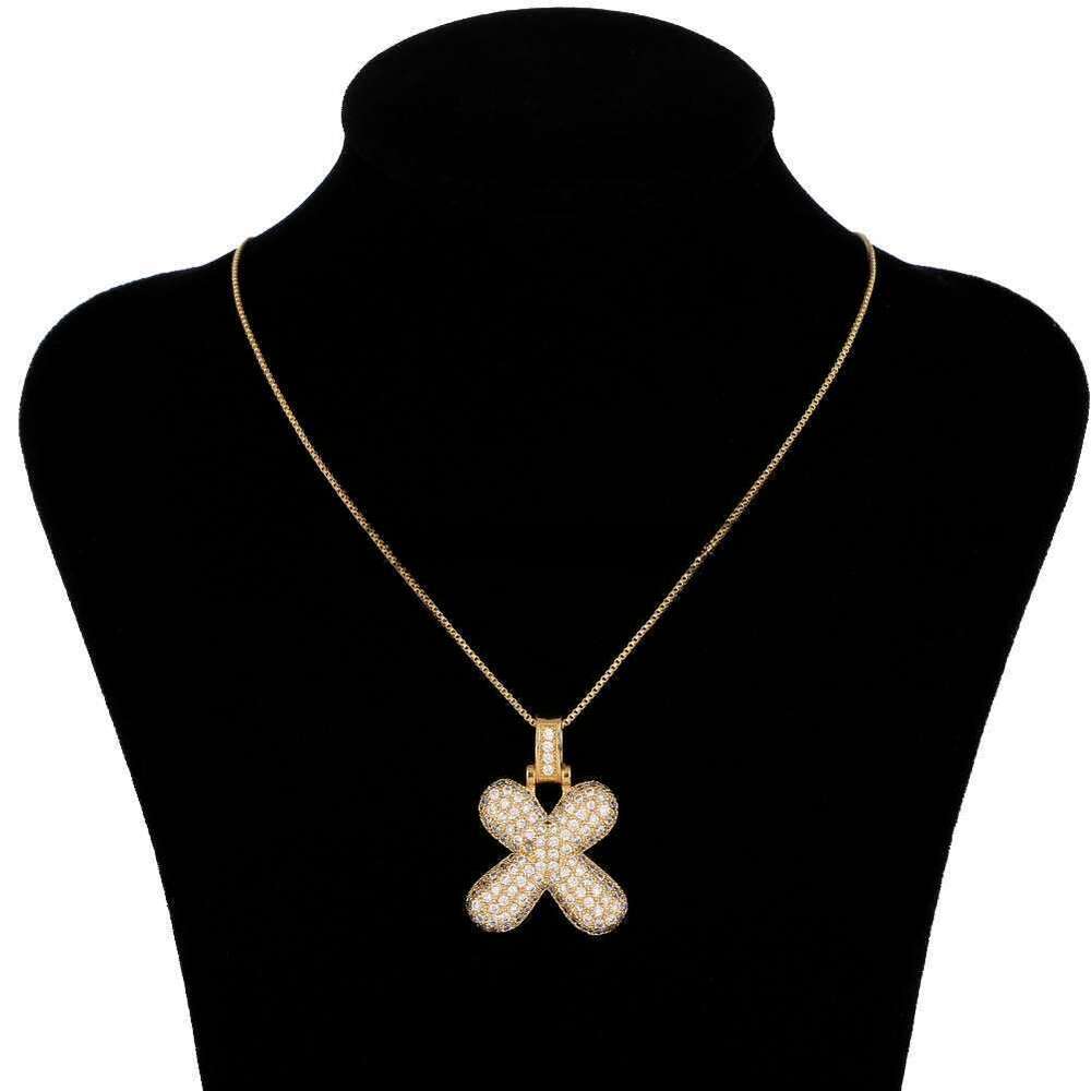 Pendant Necklaces BALLOON LETTER INITIAL PENDANT- Alix Earle Gold Plated Cubic Zirconia Bubble Letter Necklace Bridesmaid Gifts Initial J230725