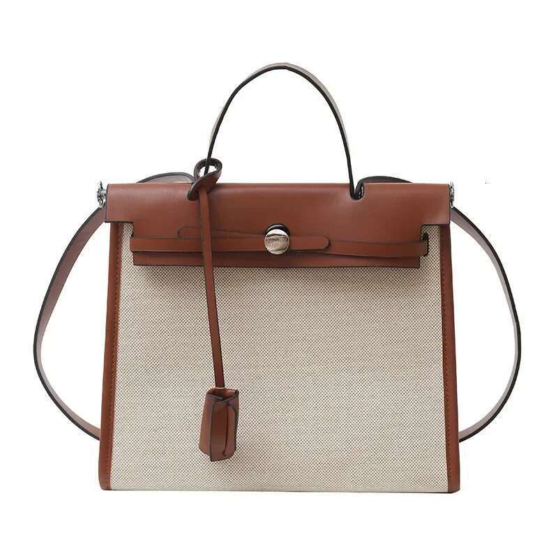 Women's Canvas Kelly Bag: Spacious Crossbody & Shoulder Tote, Color-Blocking Boho Chic Designer Purse for Day to Night