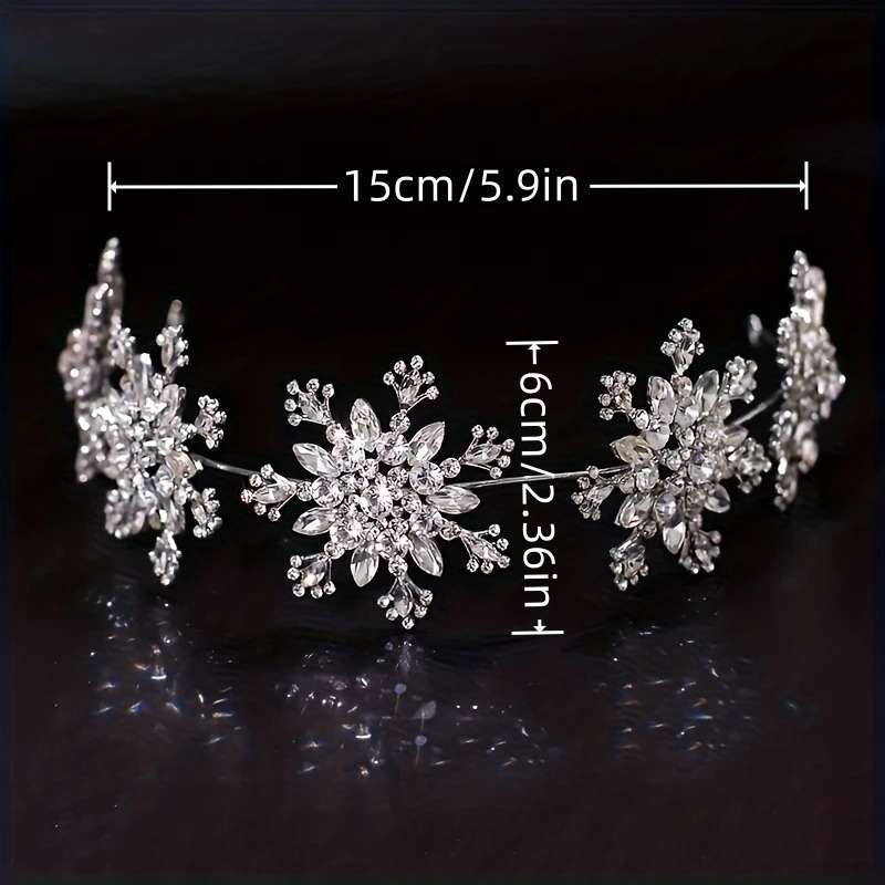 Baroque Crystal Snowflake Crown Tiara Headband For Women Party Rhinestone Bridal Wedding Hair Accessories Jewelry Crown Tiara 250509