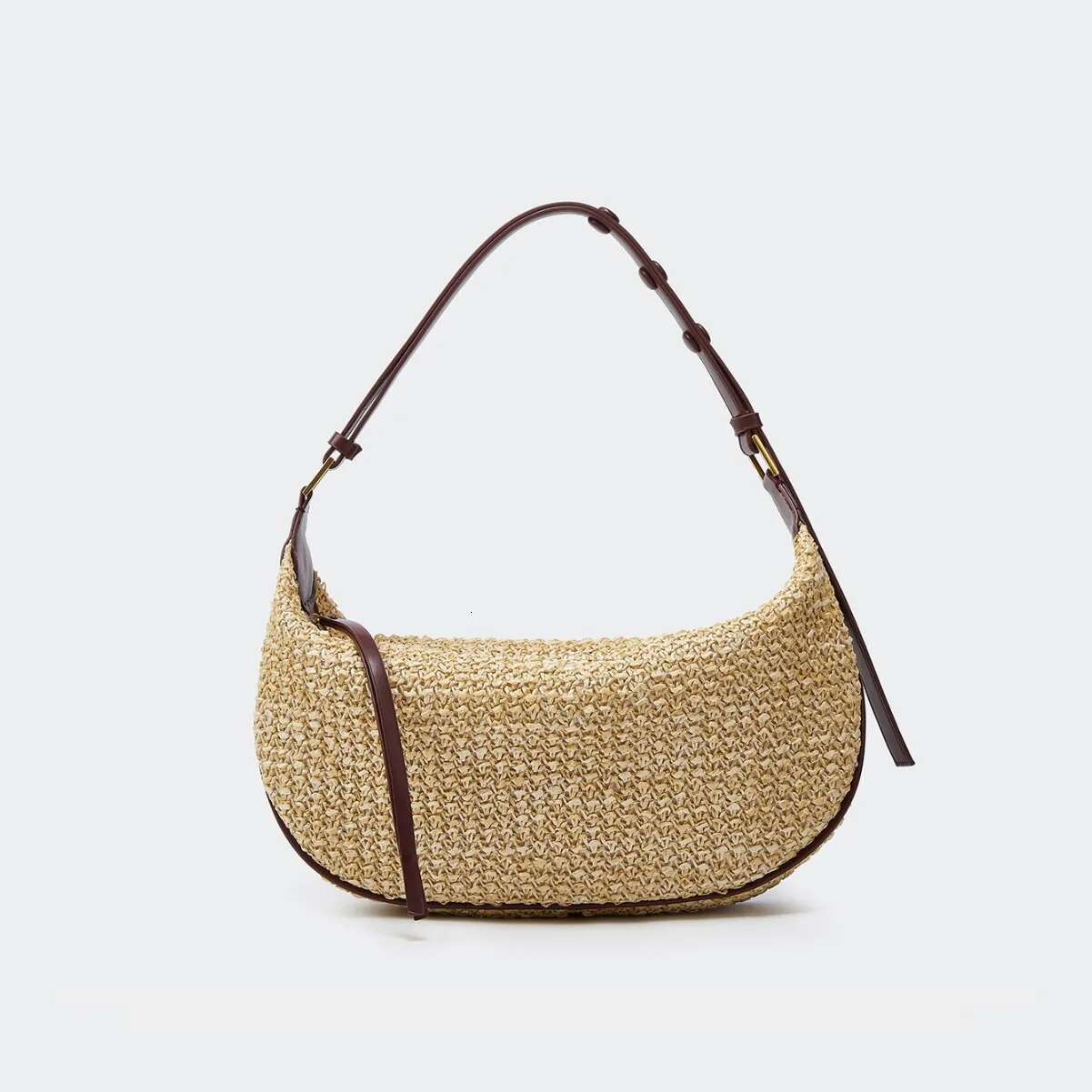 Summer New Women's Shoulder Crossbody Armpit Straw Seaside Beach Travelling Shopper Totes Woven Bag