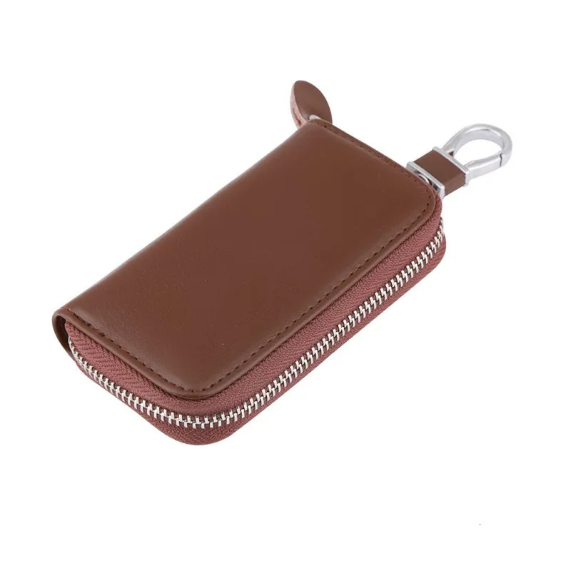 Vintage Genuine Leather Wallet Men Key Holder Housekeeper Keys Organizer Women Multifunction Covers Zipper Key Case Bag 250515