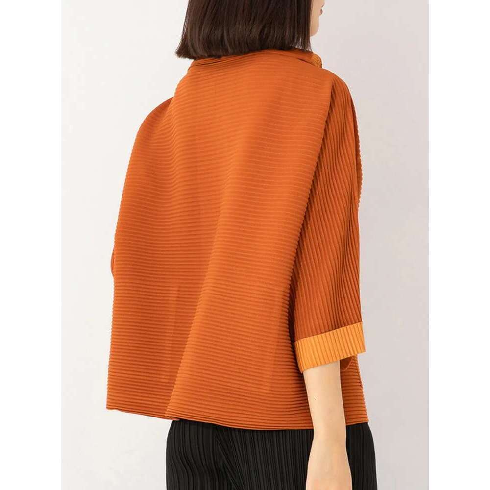 LANMREM Casual Pleated Solid Color Shirt Women Long Sleeves Single Breasted Loose Tops Versatile 2025 Spring New 2AA3707