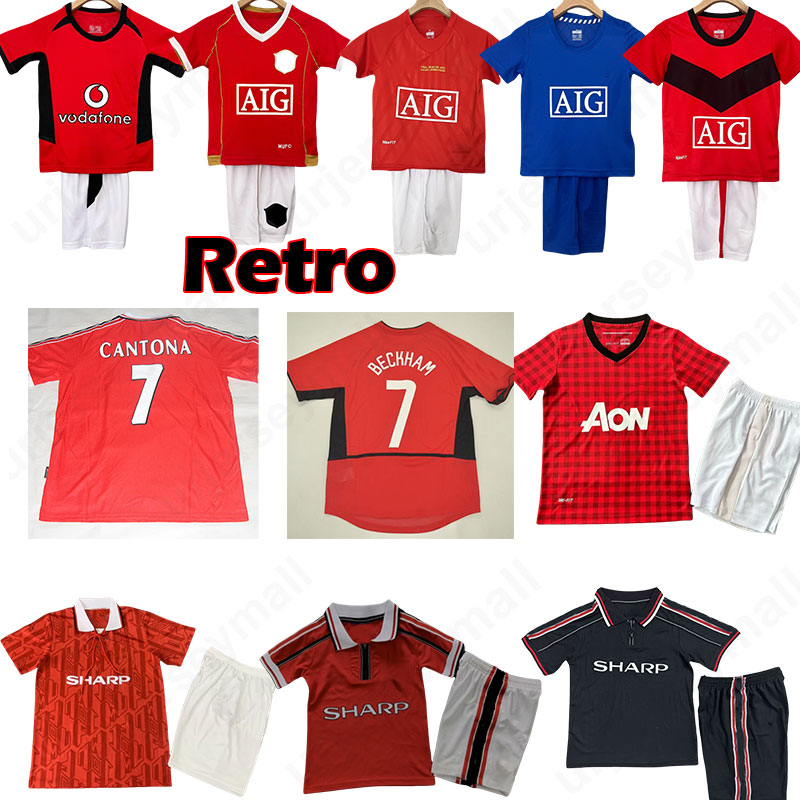 95 96 97 98 BECKHAM RONALDO Retro KIDS Soccer Jerseys VERON ROONEY 90 91 92 KEANE Vintage Football Shirts Maillot 82 83 84 SUAREZ mens Kids kit uniforms 00 01 07 08 SUAREZ