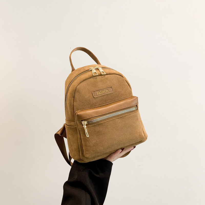 New Large Capacity Velvet Fashion Korean Edition Solid Color Trendy New Free Delivery Designer Bag Luxury Bag Student Shoulder Casual Backpack Women&#