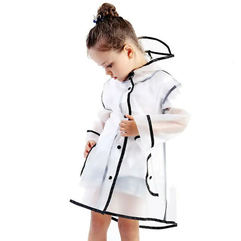 Kids Raincoat Waterproof Rain Poncho Clear Transparent Children kindergarten school Student Rainsuit Protective Poncho Covers 250515