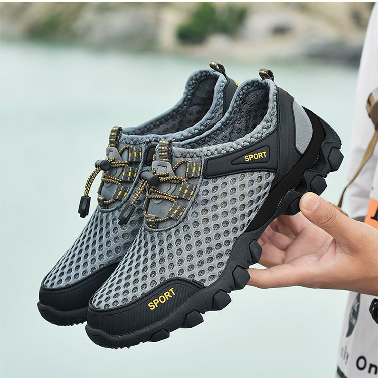 Men's 2025 summer new men's sports and leisure hole trendy Korean version mesh breathable water hiking shoes