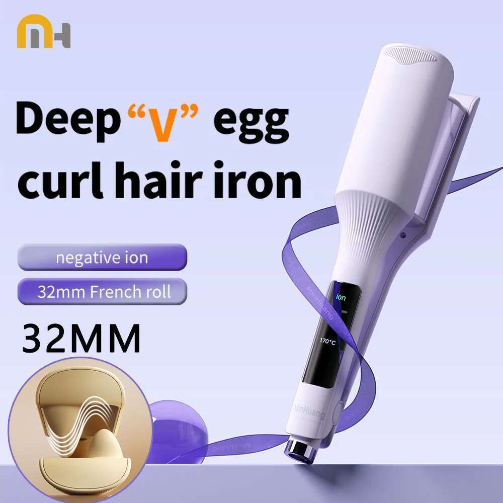Curling 32mm Big Wave Deep Wavy Splint Egg Rolls Curler Crimping Iron Styler Wand for All Hair Styling Tools